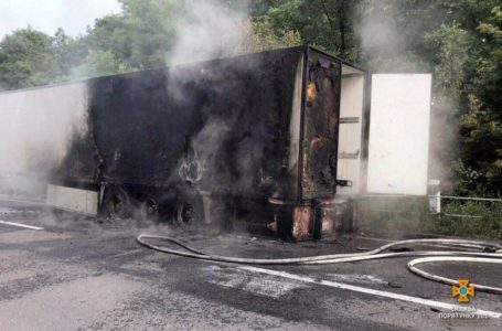 На Підволочищині на ходу загорілася вантажівка (Фото)